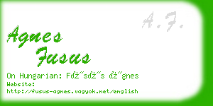 agnes fusus business card